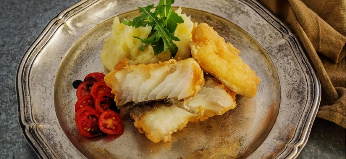 Cod with garlic dip