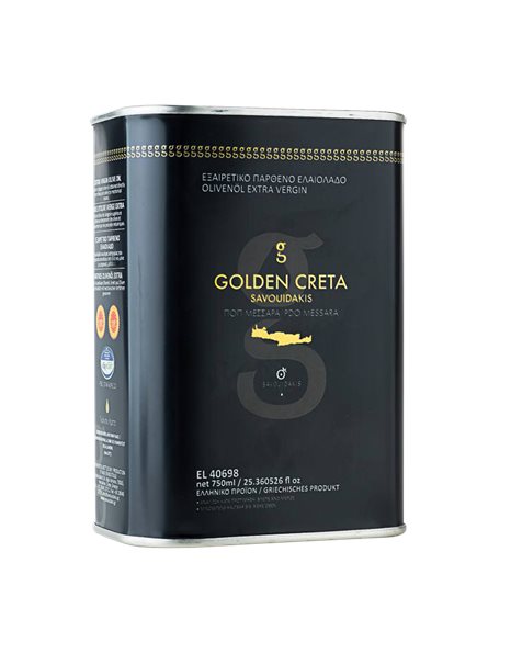 EXTRA VIRGIN OLIVE OIL PDO MESSARA "GOLDEN CRETA 750ML TIN "