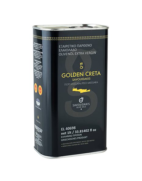 EXTRA VIRGIN OLIVE OIL PDO MESSARA "GOLDEN CRETA 1L TIN"