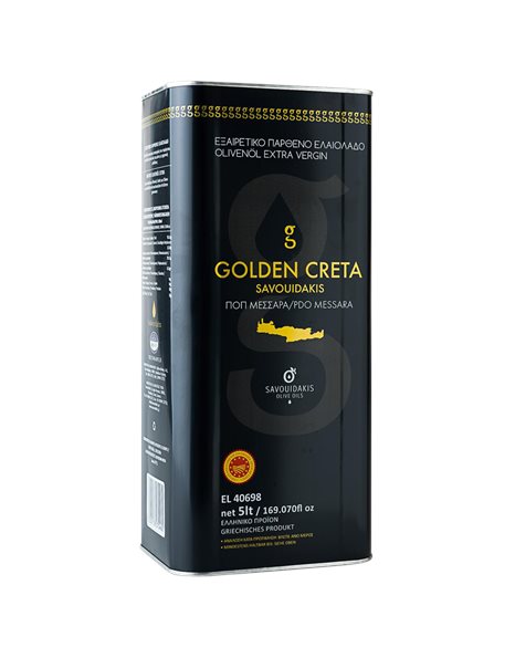 EXTRA VIRGIN OLIVE OIL PDO MESSARA "GOLDEN CRETA 5L TIN"